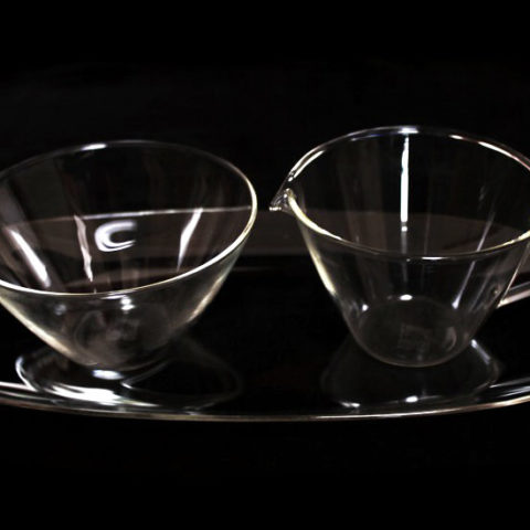 Milch- und Zuckerset, Heinrich Löffelhardt, 1955, für Jenaer Glas, Schott & Gen.