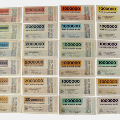 „Notgeld“, Entwurf Herbert Bayer, Bauhaus, Weimar