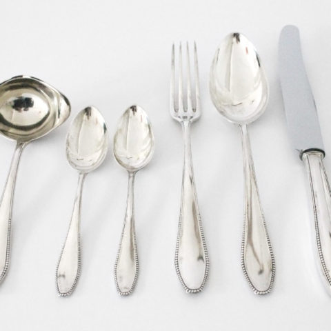 „Perl-Besteck“, Silber, Karl Groß für Peter Bruckmann, Heilbronn