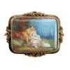 Brosche mit Miniaturmalerei „Die Liebenden“, um 1850