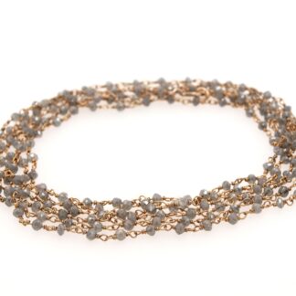 Sautoir aus 750er Roségold mit 184 facettierten silbergrauen Diamanten, zus. 13,80 ct